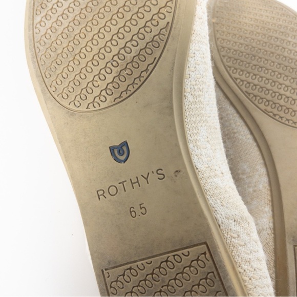Rothy's Cream and White The Square Ballet Flat in Lily - Picture 13 of 16